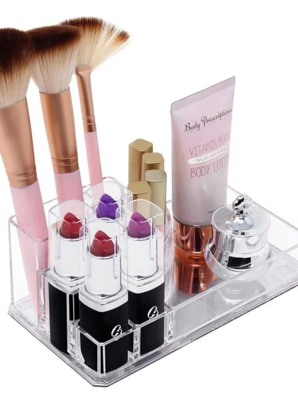 Lot of 2 Sorbus Freestanding 8 Slots Mini Tray Acrylic Makeup Organizers Girl